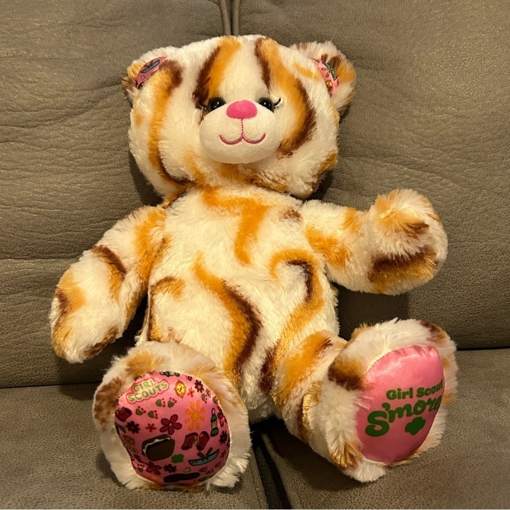 Build A Bear BAB Girl Scout S’mores Bear Plush 15” Caramel Swirl rare w bag